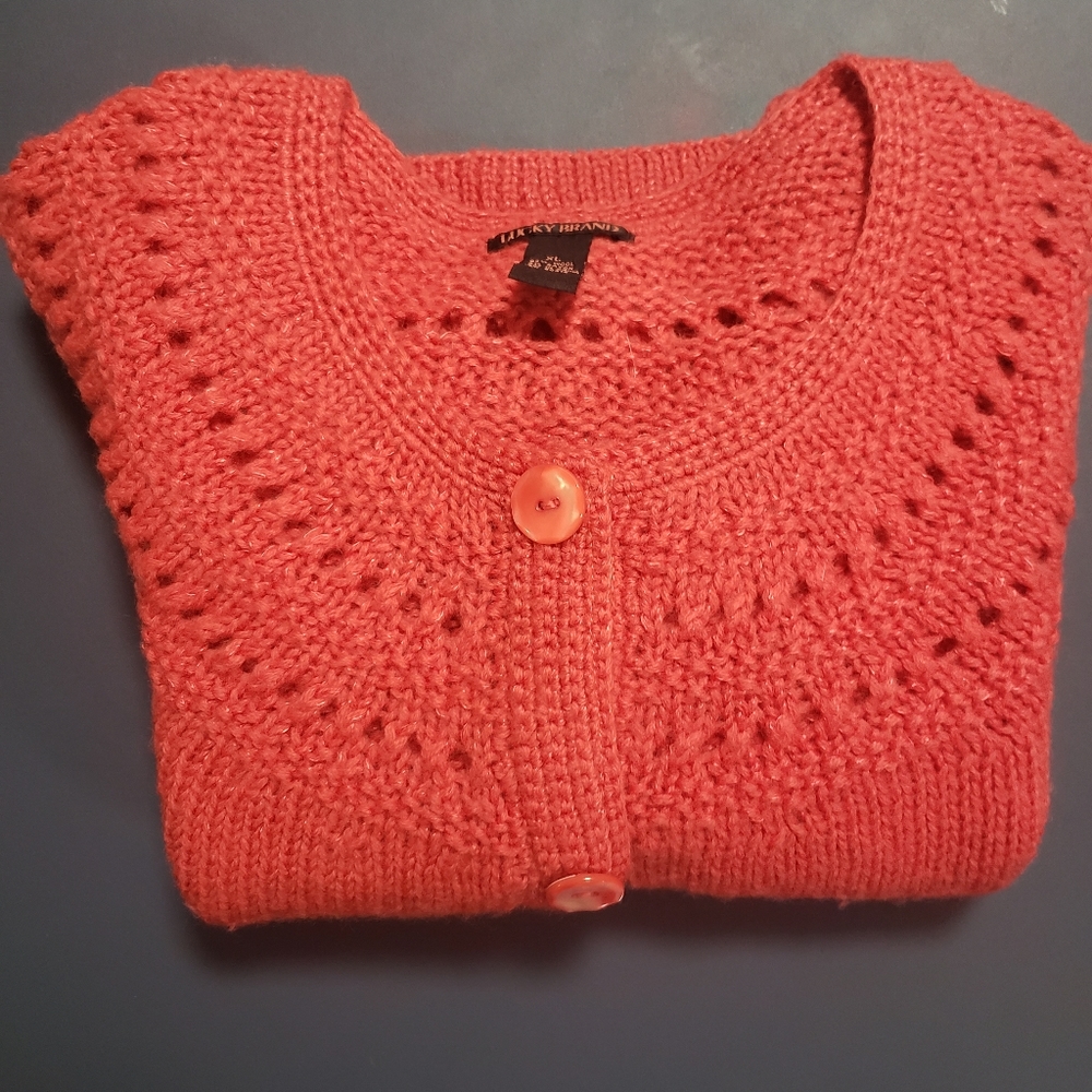 Lucky Brand 3/4 sleeve Red XL Sweater